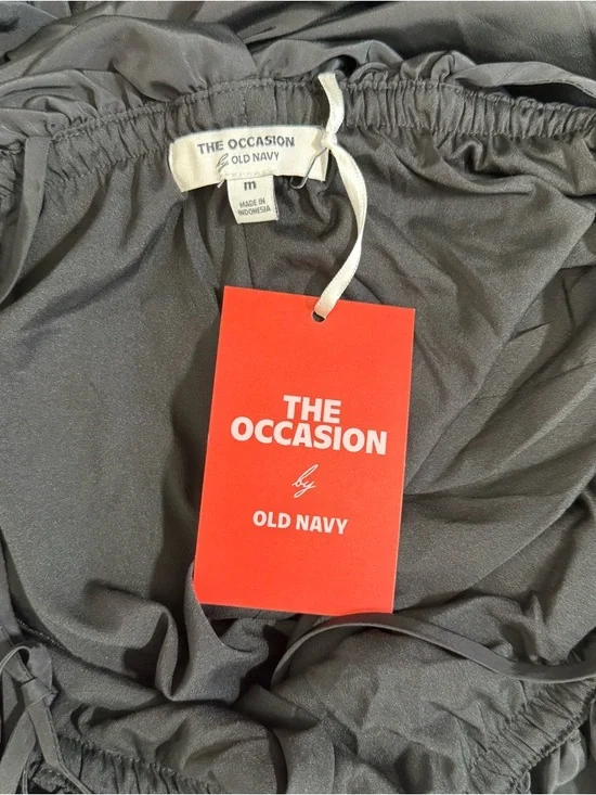 Black Taffeta Bubble Hem Mini Dress NWT M Minimalist LBD Whimsygoth Formal - Picture 7 of 7